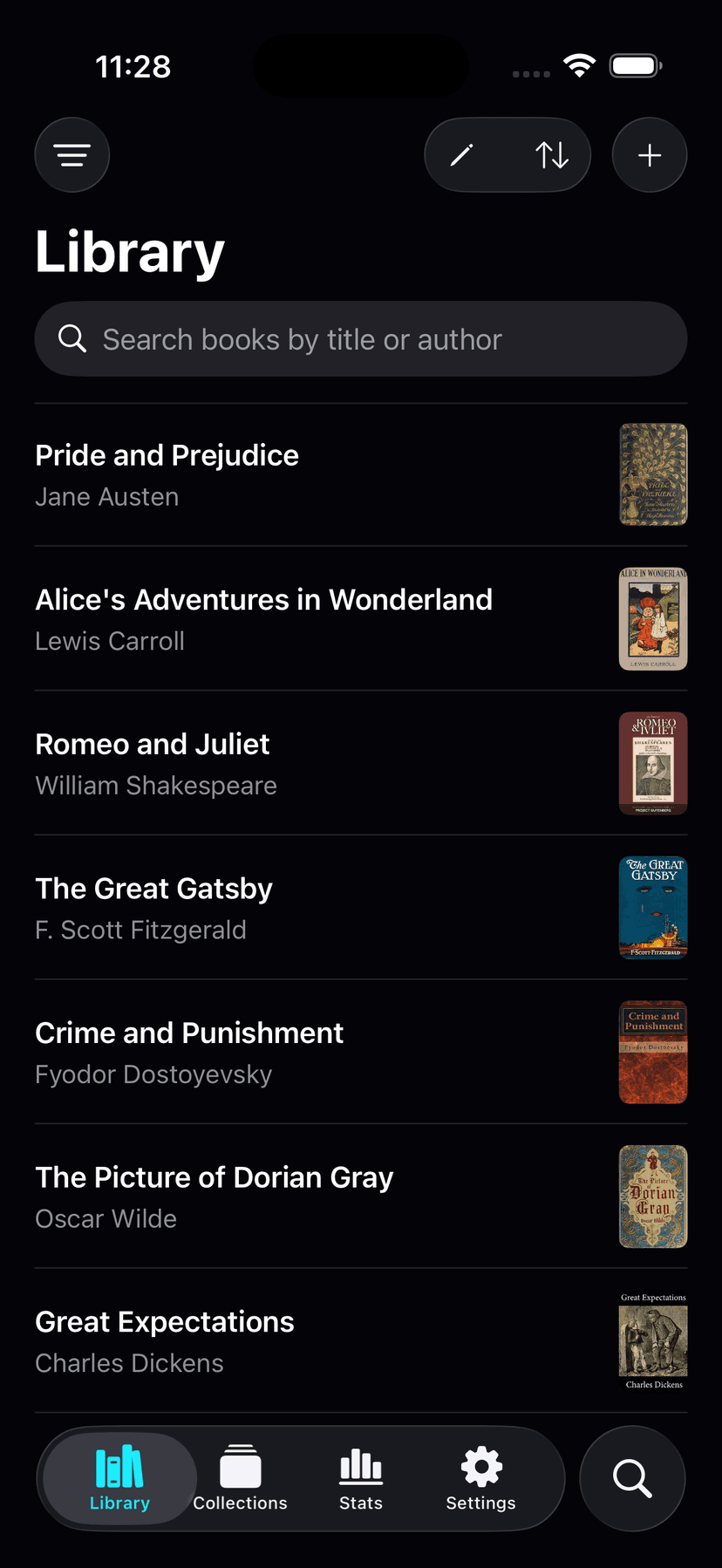 Lyrate library interface showing clean organization